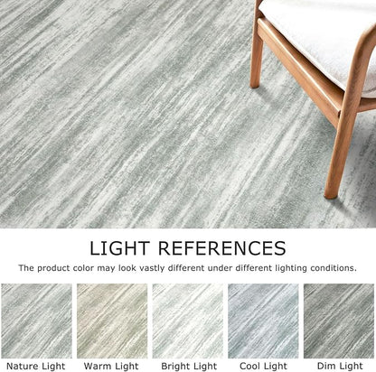 KOZYFLY Modern Abstract Hallway Runner Rug, 2x8 Kitchen Rugs Non-Slip Washable Soft Striped Runner Rugs, Print Grey Green Carpet Runner for Entryway Bathroom Laundry Room Foyer