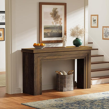 Huuger 54 Inch Entryway Table, Retangular Console Table with Storage, Farmhouse Sofa Table Behind The Couch, Long for Entrance, Hallway, Foyer, Living Room, Retro