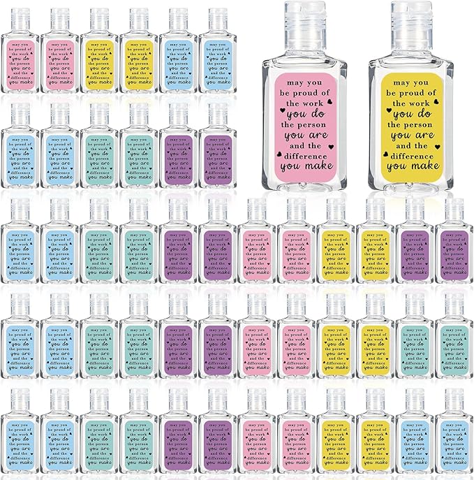 30 Pcs Thank You Gifts for Coworker Mini Hand Sanitize Gel Bulk Scent Hand Sanitizer Travel Size Inspirational Appreciation Gifts for Christmas Party Supplies Friends Teacher Employee