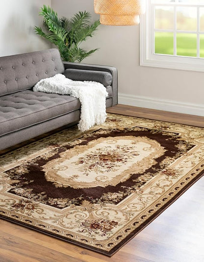 Rugs.com Chateau Collection Rug – 10 Ft Runner Cream Medium Rug Perfect for Entryways, Kitchens, Breakfast Nooks, Accent Pieces
