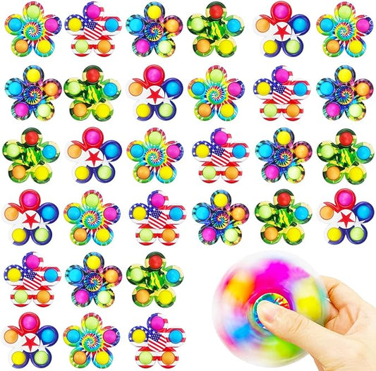 50 Fidget Spinners Toys, Party Favors Gifts for Kid,Pop Fidget Spinner Pack Bulk, Little Sensory Fidget Toys Pack, Classroom Prizes for Girls Boys Students (50 Fidget Spinners)