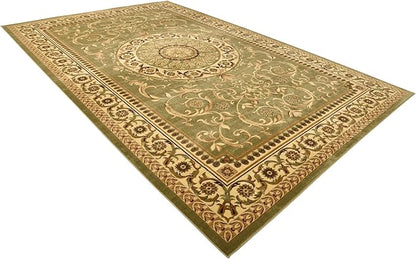 Rugs.com Chateau Collection Rug – 10x16 Light Green Medium-Pile Rug Perfect for Living Rooms, Large Dining Rooms, Open Floorplans