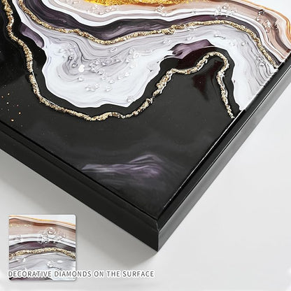 YPGEAME Bedroom Wall Decor, Marble Texture Wall Art, Metallic Gloss Finish, for Bedroom, Living Room, Bathroom, and Office Decor, 28×40 in