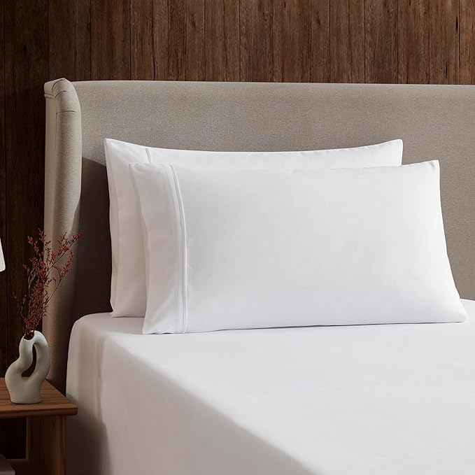 Nestl Full XL Sheet Set - Luxury 1800 Ultra-Soft Microfiber Full Extra Long Bed Sheets - Double Brushed - Deep Pockets - Easy Fit - 4 Piece Set - Bedding Sheets & Pillowcases (Full XL, White)