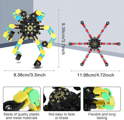 Jerify 40 Pack Funny Sensory Fidget Toy Transformable Chain Robot Finger Toy DIY Robot Mechanical Spinners Stress Relief Autistic Gifts for Adult Teen Prize Stuffer Party Favor(Luminous,Novel Color)