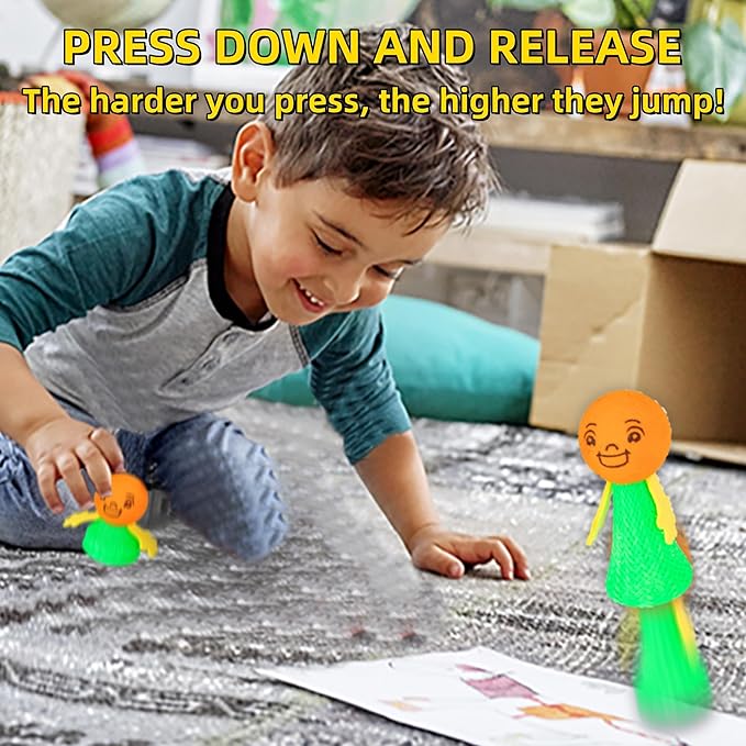 48Pcs Jumping Spring Rockets Launchers Fidget Emoticon Popper Toys for Kids Party Favors,Valentine Day Birthday Return Gifts,Goodie Bags Pinata Stuffers,Classroom Treasure Box Prizes Bulk
