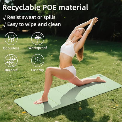 1/2 Inch Extra Thick Yoga Mat Pilates Equipment, 69"x24" Odorless Workout Mats for Home Gym, Non-slip Exercise Mats for Women Men Home Workout, Foldable Yoga Mats for Travel Camping Sleeping