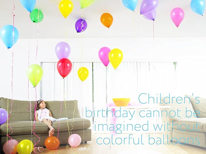 Dusico® Balloons Rainbow Set (100 Pack) 12 Inches, Assorted Bright Colors, Made With Strong Multicolored Latex, For Helium Or Air Use. Kids Birthday Party Decoration Accessory