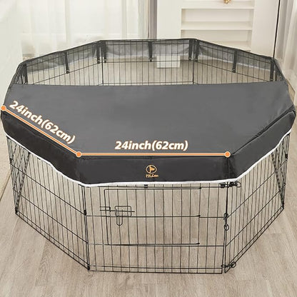 PJYuCien Mesh Top Cover - Fits 8 Panels 24 Inch Width Plastic/Metal Pet Pen Octagonal Dog Playpen (Note: Only Pen Top Cover, NO PLAYPEN!!!)