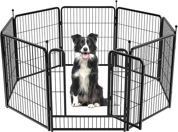 FXW Instant Unleashed Dog Playpen, Portable Pet Fence for Outdoor, RV Trips, and Camping, 32inch, 8 Panels for Small and Medium Dogs│Patented