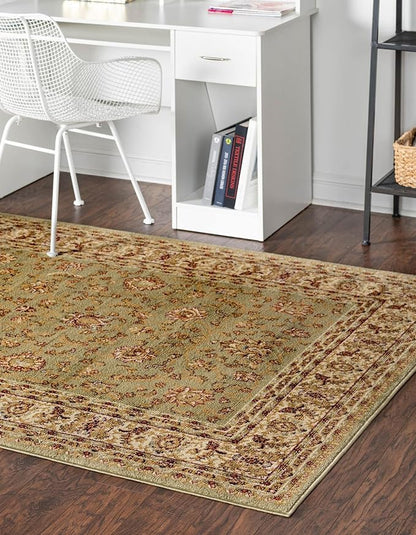 Rugs.com Aditi Collection Rug – 9' x 12' Green Low Rug Perfect for Living Rooms, Large Dining Rooms, Open Floorplans