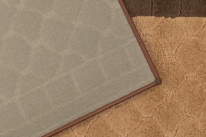 RugStylesOnline Washable Custom Size Runner Rug Volley Abstract Design Brown, (2 Feet Length x 26 Inch Width) Custom Cut Slip Resistant Rubber Backing Runner Rugs, Extra Long Runner Rugs for Hallways
