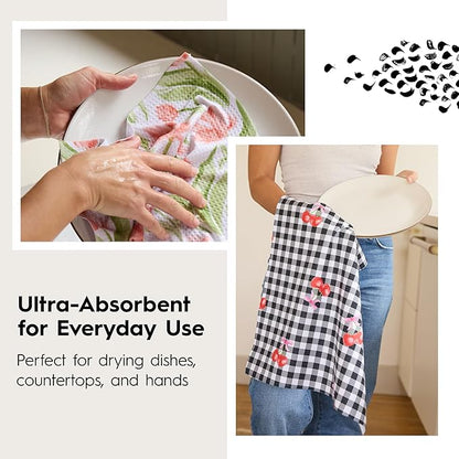 GEOMETRY Double Sided Kitchen Tea Towel -Quick Dry Microfiber Cloth Dish Towels for Kitchen Drying - Premium Quick Dry Towel (Patriotic, 1-Pack)