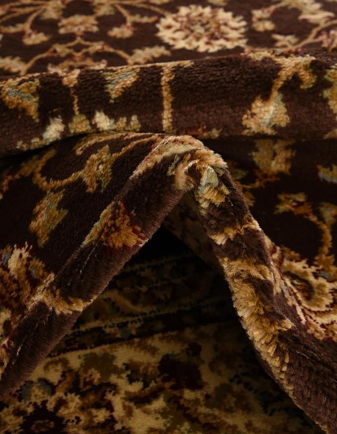 Rugs.com Aditi Collection Rug – 4x6 Oval Brown Medium-Pile Rug Perfect for Living Rooms, Large Dining Rooms, Open Floorplans