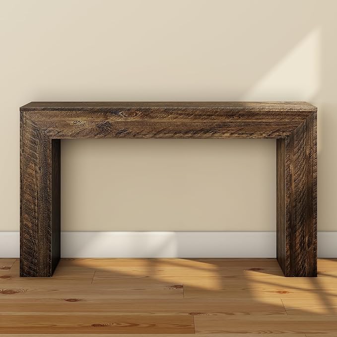 Plank+Beam 56 Inch Camden, Farmhouse Console Table - Solid Pine Wood, Easy Assembly for Living Room or Entryway, Rustic Barnwood