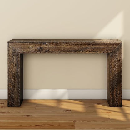 Plank+Beam 56 Inch Camden, Farmhouse Console Table - Solid Pine Wood, Easy Assembly for Living Room or Entryway, Rustic Barnwood