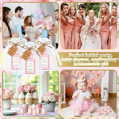Frienda 24 Sets Baby Shower Hand Sanitizer Gift Set Travel Size Hand Sanitizers Gift Bulk Mini Sanitizer for Wedding Thank You Gifts for Guests