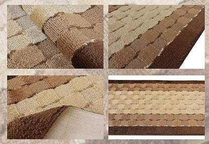 Custom Cut Hallway Runner Rug, Slip Resistant, 31 Inch Wide X Your Choice of Length, Checkered Brown, 31 Inch X 5 feet