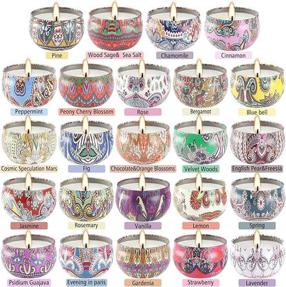 Scented Candles Gift Set, 2.5 oz Soy Wax Aromatherapy Candle for Home, Romantic Candles Gift for Mother Day Christmas Valentines Birthday (24 Pack)
