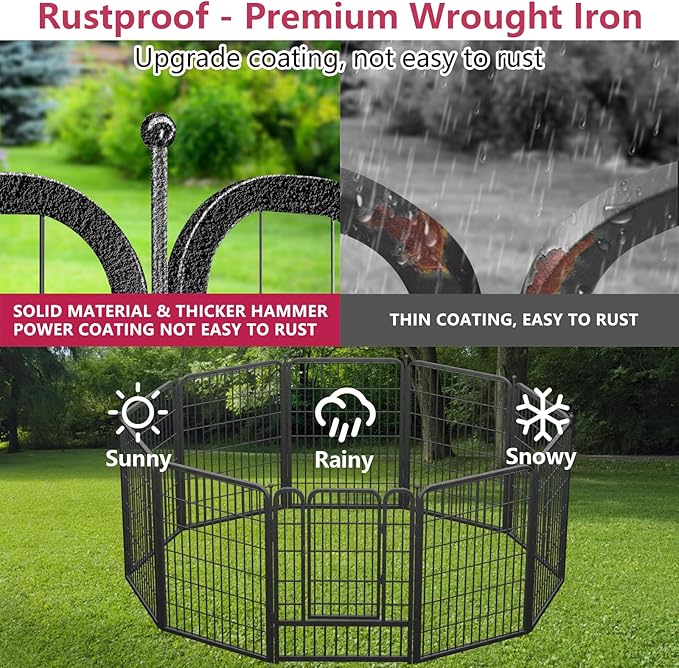 Dog Playpen 40" Height 28 Panels Portable Pet Fence Outdoor for Yard Puppy Playpen Indoor Dog Pen Outdoor, Heavy Duty Pet Playpen for RV, Camping, Yard