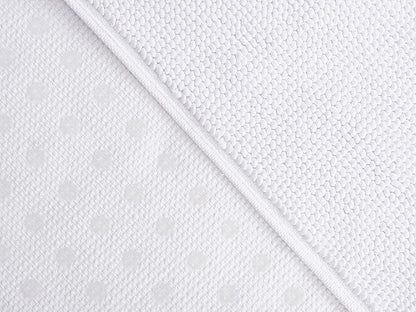Cotton Paradise 100% Cotton Non Slip Bath Mats for Bathroom, 20x34 inch Soft Absorbent Quick Dry Machine Washable Floor Bath Mat, White Bath Rug