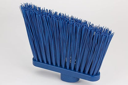 SPARTA 41083EC14 Plastic Color Coded Broom, Unflagged Bristles, Long Broom With Angled Head For Small Debris Cleaning, 56 Inches, Blue, (Pack of 12)