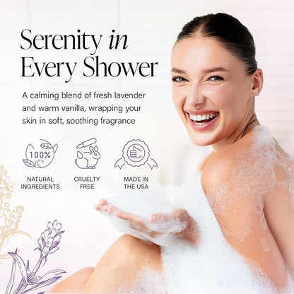 Antibacterial Body Wash for Women – Tea Tree Body Wash for Jock Itch, Athlete’s Foot, Eczema & Back Acne – Deep Cleansing & Nourishing – Relaxing Lavender & Vanilla Scent Safe for All Skin Types 8oz