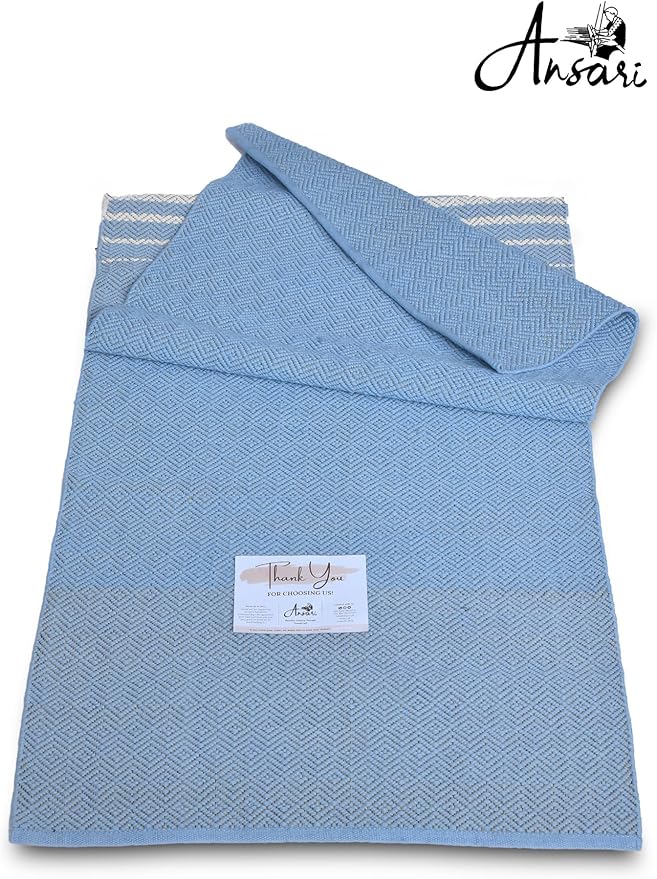 Craftyansari Handwoven Cotton Yoga Mat, Natural, 72 x 24 Inches, Fair Trade, Soft Absorbent Surface for Exercise, Workout, Meditation