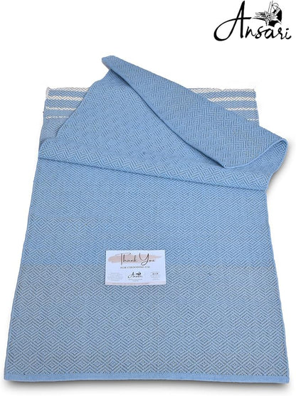 Craftyansari Handwoven Cotton Yoga Mat, Natural, 72 x 24 Inches, Fair Trade, Soft Absorbent Surface for Exercise, Workout, Meditation