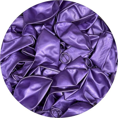 Purple Balloons 50 Pack, 12 Inch Metallic Purple Balloons For Birthdays, Weddings, Baby Showers, Holidays