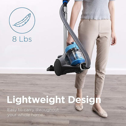 Eureka WhirlWind Bagless Canister 2.5L Vacuum Cleaner, Lightweight Vac for Carpets and Hard Floors, NEN110A, Blue
