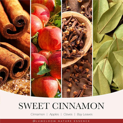 Cinnamon Candles, 14.5oz, Large 3-Wick Soy Wax Candles for Home Scented, Sweet Cinnamon, Apple, Clove Scent, Holiday Gifts for Women, Men, Friend, Teacher, Long Burning Time