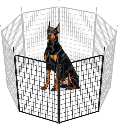 SunsGrove Dog Playpen Out Door with Wider Door, Heavy Duty 50 Inch 2 Panels Dog Pen, Anti Rust Dog Fence, Easy Insert into Soil, Pet Playpen for Yard RV Camping