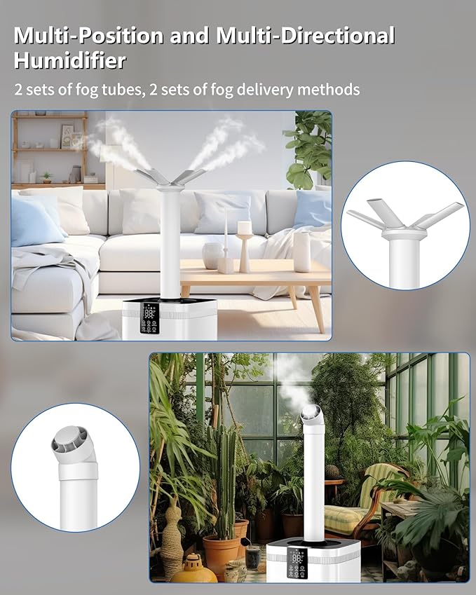 Humidifier Large Room, 30L/7.93Gal Commercial Humidifier 4200 sq.ft, 3000ml/H Cool Mist Humidifiers with Top Fill, 4 Mist Mode,Timer for Plants, Office, Warehouse & Greenhouse