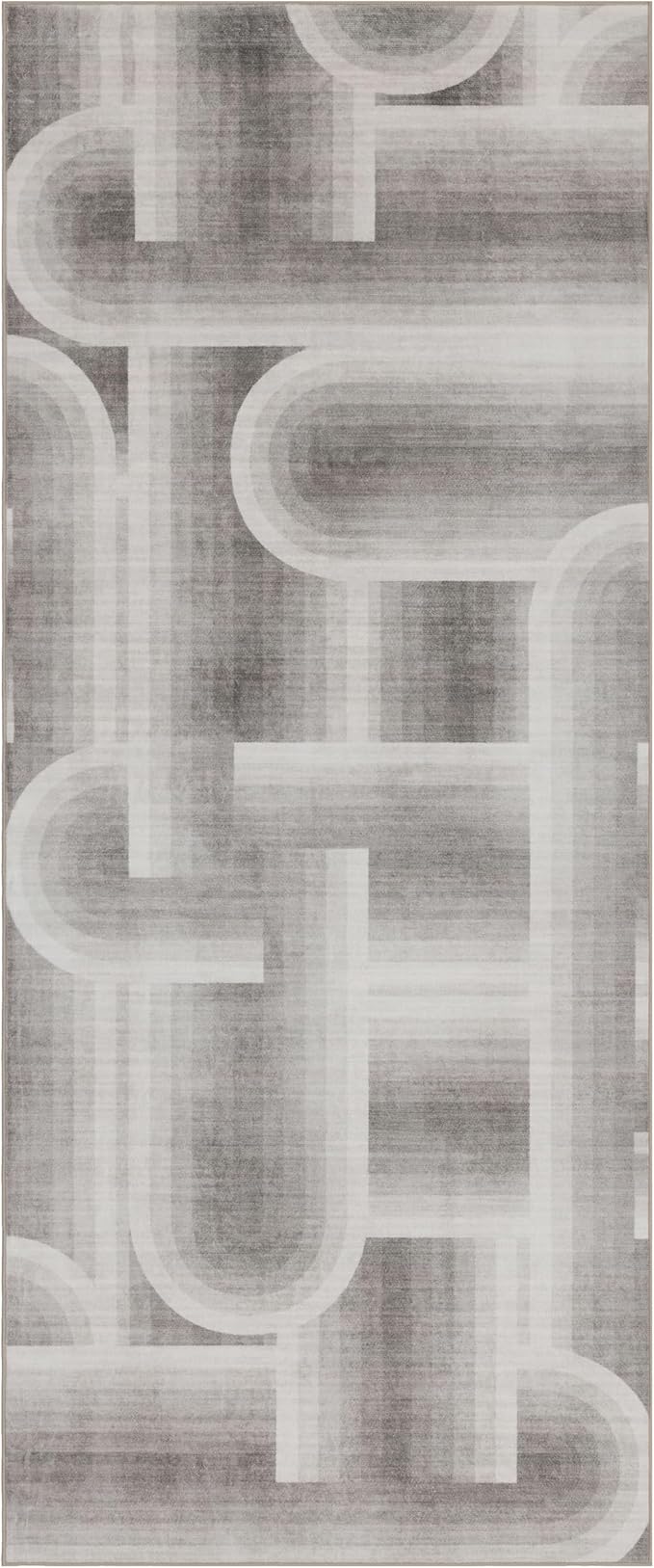 ReaLife Rugs Machine Washable Area Rug Runner - Living Room Bedroom Bathroom Kitchen Entryway Office - Non-Slip Baking Low Pile Stain Resistant Premium - Modern Geometric - Lyra - Beige 2'6" x 6'