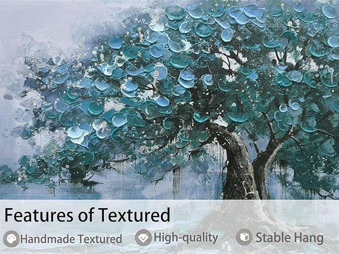 Ardemy Tree Canvas Wall Art for Living Room Large Teal Tree of Life Bedroom Pictures Paintings Wall Decor Artwork for Walls Home Office Dining Room Kitchen, 58"x29"