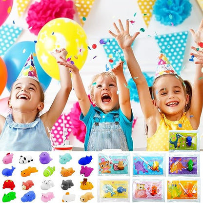 28 Packs Valentine Mochi Squishy Toys with Valentine Cards Animal Squishies for Kids Valentines Day Gift Exchange Classroom Prizes Valentine Party Favors Supplies