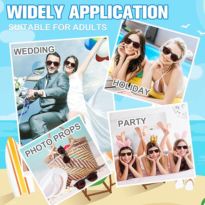 ASTARON 12 Pack Party Sunglasses Bulk Neon Party Favors for Beach Wedding Party Pool Party Supplies