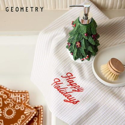GEOMETRY Christmas Kitchen Towels - Quick Dry Microfiber Cloth Dish Towels for Kitchen Drying - Premium Quick Dry Towel - Seasons Stripes