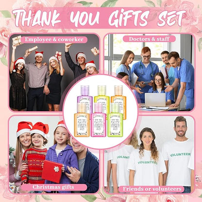 Frienda 24 Set Christmas Thank You Mini Hand Sanitizer Gift Bulk Travel Size Hand Sanitizer Xmas Party Favor Appreciation Gift for Coworker Staff Employees Nurse Teacher Homeless Care Package Supplies