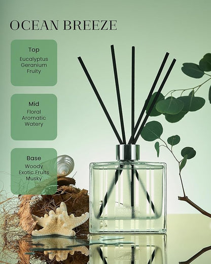 M&SENSE Reed Diffuser Set - 7.04 oz Coconut & Pineapple Scent Diffusers for Home, Oil Fragrance with Sticks, Shelf Air Freshener for Bedroom Bathroom Office