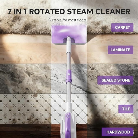 Steam Mop, Powerful Detachable Handheld Steamer with 350ml Tank, 23FT Power Cable, Steam Mops for Floor Cleaning, Tiles, Windows, Tile Grout, Carpets, Furniture