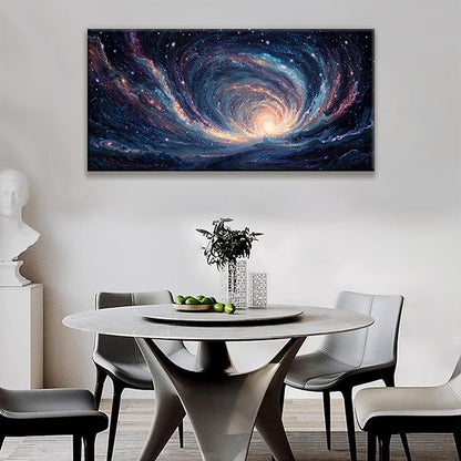 Blue Starry Sky Tunnel Art Prints Room Wall Decor Artwork Modern Bedroom Wall Art Decor Prints For Living Room Abstract Wall Art Kitchen Office 24x48 Inch