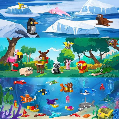 961PCS 8 Pack Party Favors for Kids Building Set,Mini Animals Building Kit Toys,Goodie Bags Stuffers,Christmas Birthday Easter Gifts Ages 6+