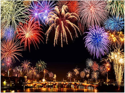 Allenjoy 8x6ft 2026 New Year Backdrop Annual Countdown NYE Shining Bokeh Fireworks Family Party Supplies Holiday Festival Decoration Celebration Photoshoot Props Photography Background Booth Banner