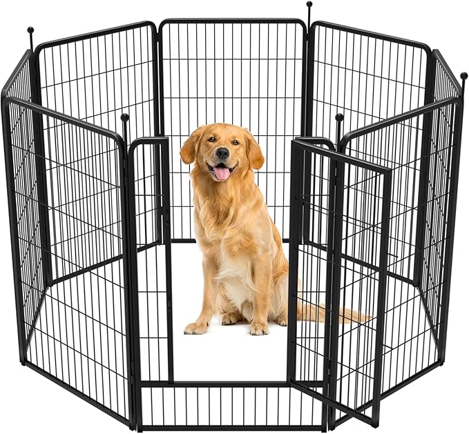 FXW Instant Unleashed Dog Playpen, Portable Pet Fence for Outdoor, RV Trips, and Camping, 45inch, 8 Panels for Large Dogs│Patented