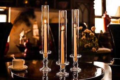 CYS EXCEL D-2" H-13.75" Glass Open Ended Hurricane Candleholder Bottomless Cylinder Sleeve Clear Chimney Shade Tube Cover, 1 Piece
