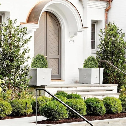 THE BLOOM TIMES 2ft Faux Boxwood Plants Outdoor Set of 2, 24" Tall UV-Resistant Artificial Evergreen Topiary Ball, Fake Potted Greenery Bushes & Shrubs for Front Porch Planter, Patio Outside Decor