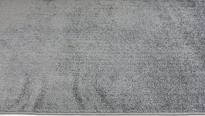Custom Cut Hallway Runner Rug, Slip Resistant, 31 Inch Wide X Your Choice of Length, Solid Grey, 31 Inch X 13 feet