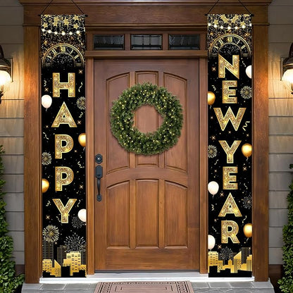 KatchOn, XtraLarge Happy New Year Banner - 72x12 Inch | New Years Decorations 2026 | New Years Eve Party Supplies 2026, Nye Decor 2026 | Door Banner for Happy New Year 2026 | Nye Decorations 2026